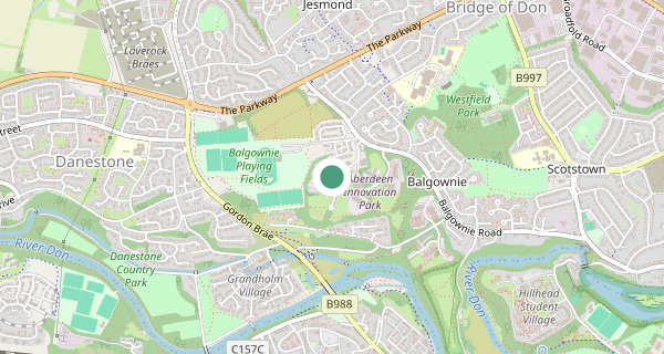 Map of the area around Aberdeen North driving test centre, AB22 8GT