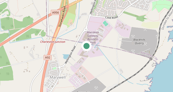 Map of the area around Aberdeen South (Cove) driving test centre, AB12 3GQ