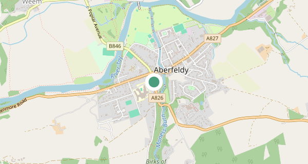 Map of the area around Aberfeldy driving test centre, PH15 2BJ