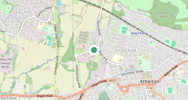 Map of the area around Atherton (Manchester) driving test centre, M46 0SU