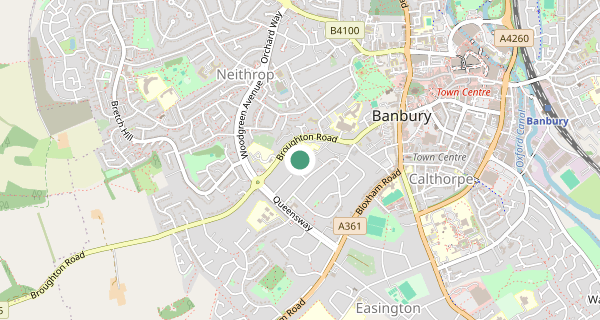Map of the area around Banbury driving test centre, OX16 9PA