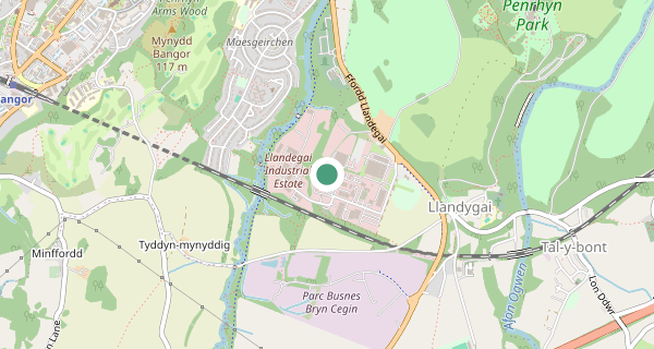 Map of the area around Bangor driving test centre, LL57 4YH