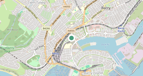Map of the area around Barry driving test centre, CF62 5QN