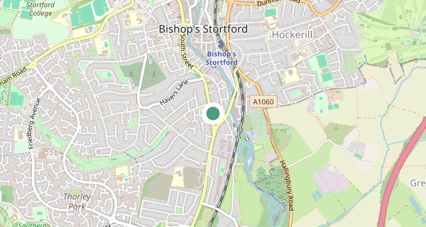 Map of the area around Bishops Stortford driving test centre, CM23 3JQ
