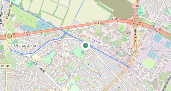 Map of the area around Cambridge (Brookmount Court) driving test centre, CB4 2QH