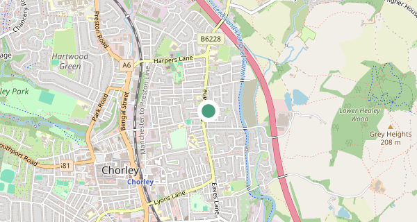 Map of the area around Chorley driving test centre, PR6 0BT