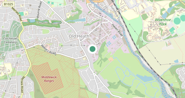 Map of the area around Colchester driving test centre, CO2 8HF