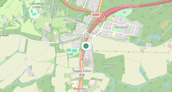 Map of the area around Crawley driving test centre, RH11 9BJ