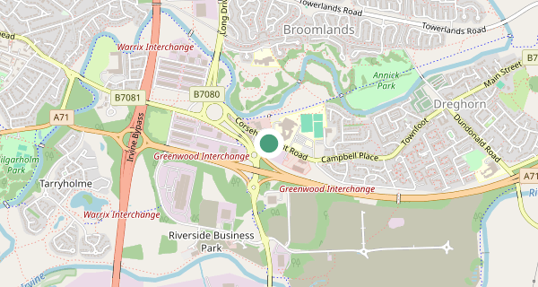 Map of the area around Dreghorn LGV driving test centre, KA11 4JZ