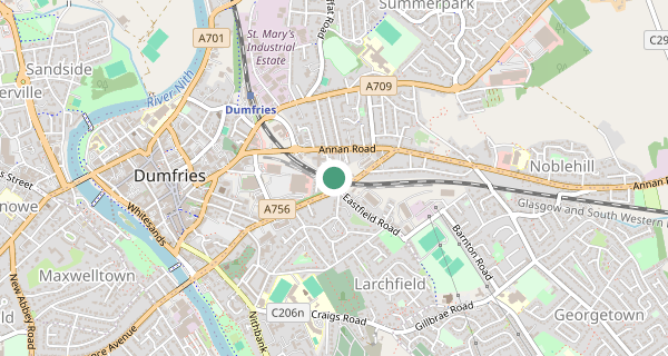 Map of the area around Dumfries driving test centre, DG1  2SH