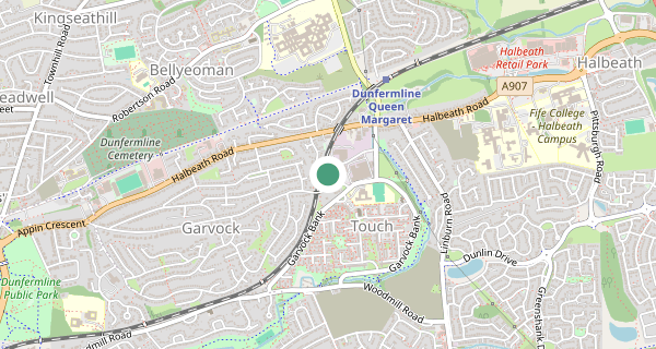Map of the area around Dunfermline driving test centre, KY11 4JU