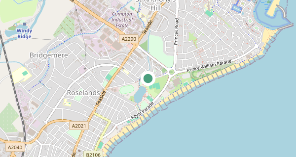 Map of the area around Eastbourne driving test centre, BN22 7PT