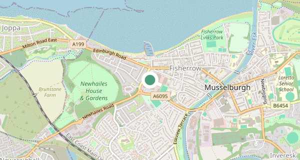 Map of the area around Edinburgh (Musselburgh) driving test centre, EH21 6SJ