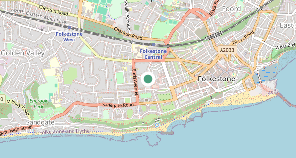 Map of the area around Folkestone driving test centre, CT20 2TS