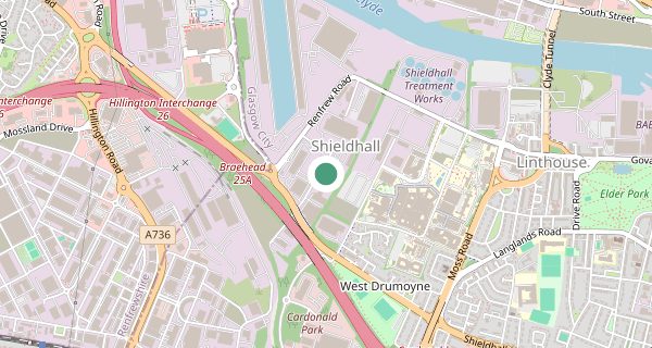 Map of the area around Glasgow (Shieldhall) driving test centre, G51 4TH
