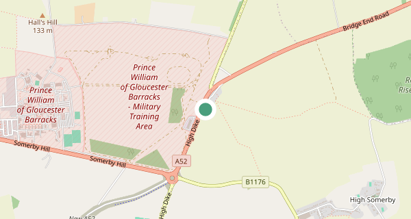 Map of the area around Grantham (Somerby) driving test centre, NG31 7TX