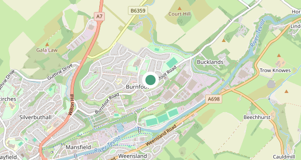 Map of the area around Hawick driving test centre, TD9 8EJ
