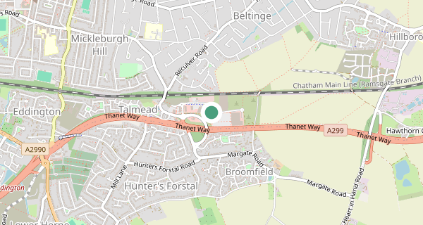 Map of the area around Herne Bay driving test centre, CT6 6GZ