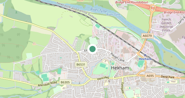 Map of the area around Hexham driving test centre, NE46 3EW