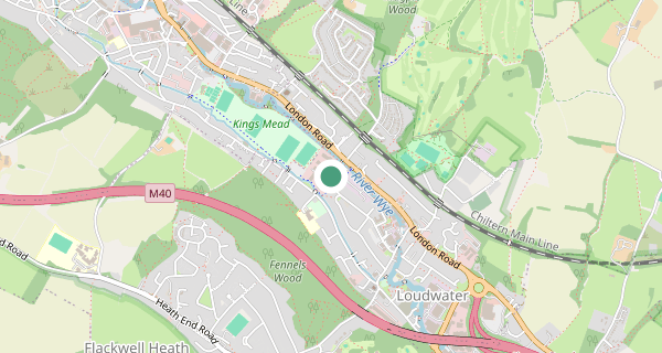 Map of the area around High Wycombe driving test centre, HP11 1JU