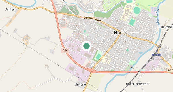 Map of the area around Huntly driving test centre, AB54 8JX