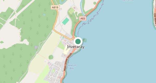 Map of the area around Inveraray driving test centre, PA32 8UY