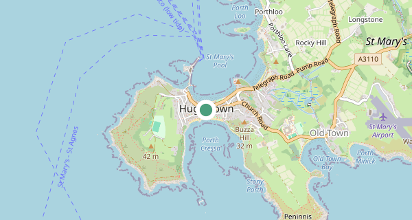Map of the area around Isles of Scilly driving test centre, TR21 0LW