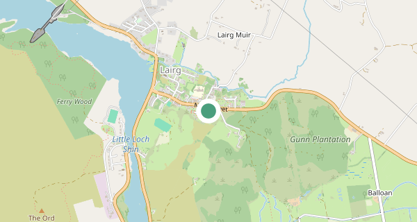 Map of the area around Lairg driving test centre, IV27 4DB