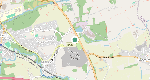 Map of the area around Llantrisant driving test centre, CF72 8YR
