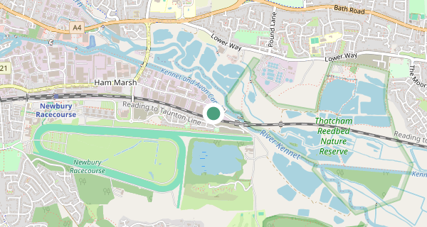 Map of the area around Newbury (Hambridge Lane) driving test centre, RG14 5TZ
