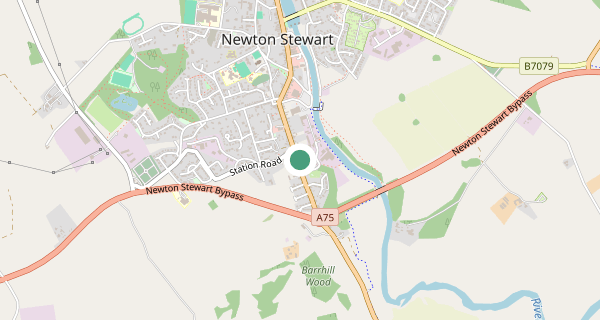 Map of the area around Newton Stewart driving test centre, DG8 6JW