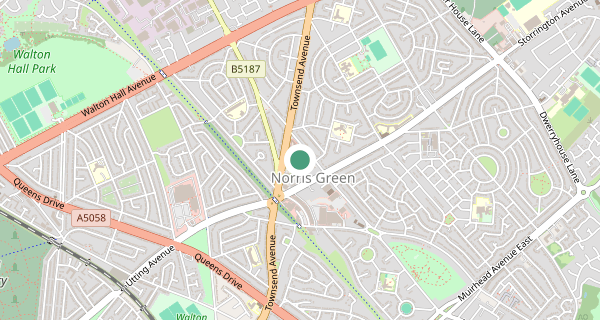 Map of the area around Norris Green (Liverpool) driving test centre, L11 5BR