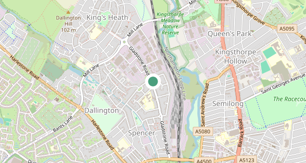 Map of the area around Northampton driving test centre, NN5 7QA