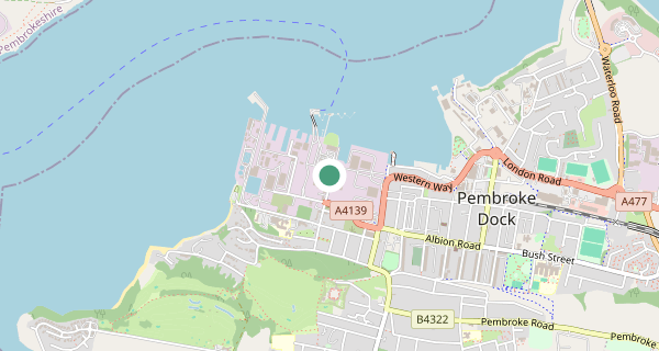 Map of the area around Pembroke Dock driving test centre, SA72 6TD