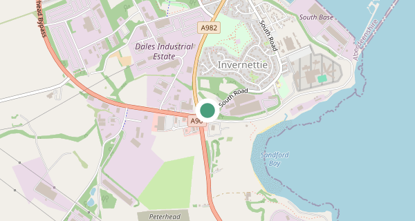 Map of the area around Peterhead driving test centre, AB42 3AW