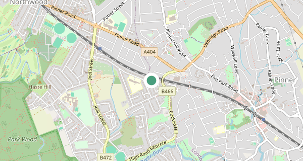 Map of the area around Pinner (London) driving test centre, HA5 2DZ