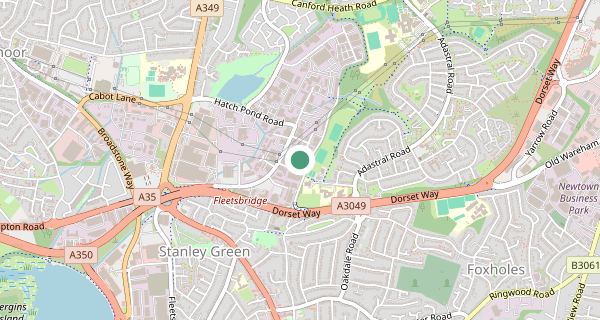 Map of the area around Poole driving test centre, BH17 0SA