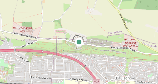 Map of the area around Portsmouth driving test centre, PO17 6AR