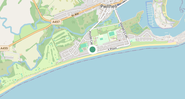 Map of the area around Pwllheli driving test centre, LL53 5NT