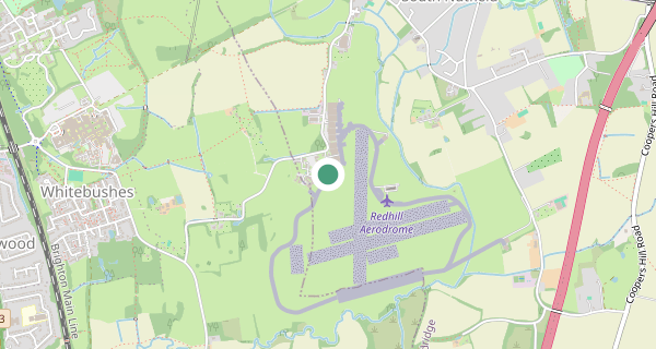 Map of the area around Redhill Aerodrome driving test centre, RH1 5JZ