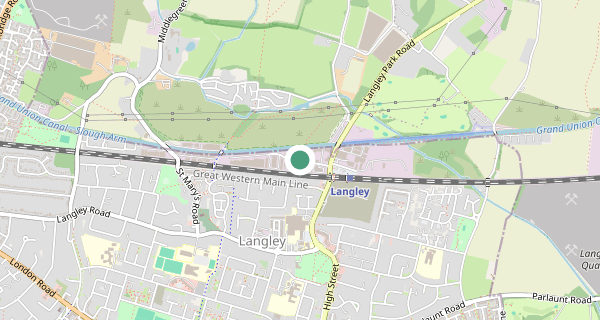 Map of the area around Slough (London) driving test centre, SL3 6EZ