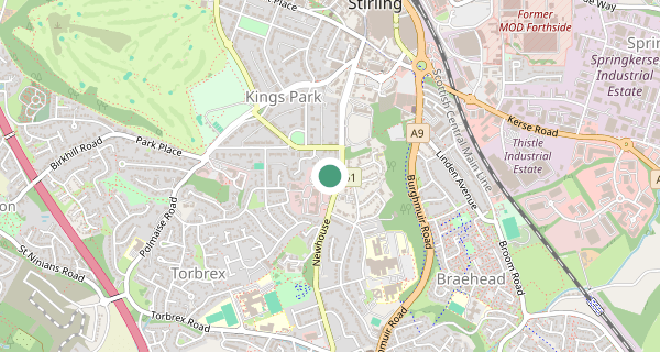 Map of the area around Stirling driving test centre, FK8 2HF