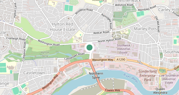 Map of the area around Sunderland driving test centre, SR5 3JJ