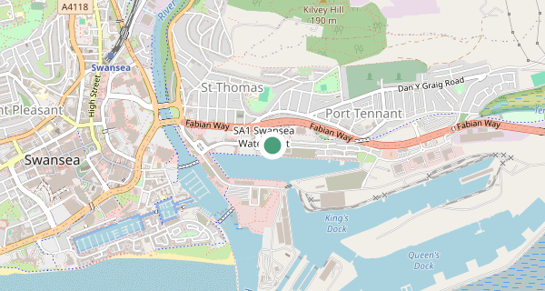 Map of the area around Swansea driving test centre, SA1 8QY