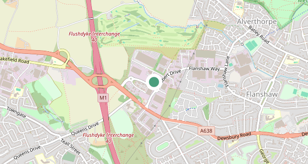 Map of the area around Wakefield driving test centre, WF5 9TR