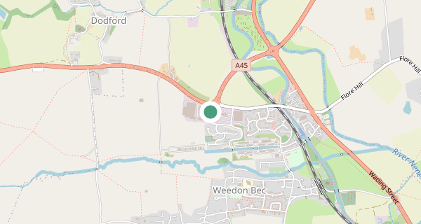 Map of the area around Weedon LGV driving test centre, NN7 4PP