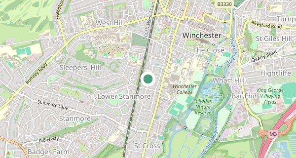 Map of the area around Winchester driving test centre, SO23 9SY