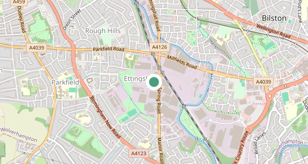 Map of the area around Wolverhampton driving test centre, WV4 6JX