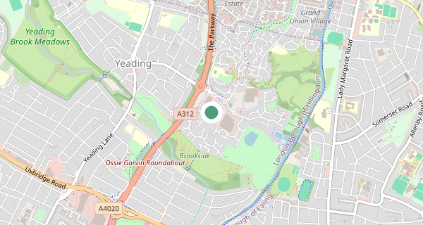 Map of the area around Yeading (London) driving test centre, UB4 9BS